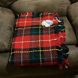 European Chalet John Branigan Wool plaid Throw Blanket 50”x60” Ireland O Shea